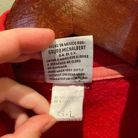 PUERTO VALLARTA RED QUARTER ZIP PULLOVER SWEATER L - Picture 4 of 5